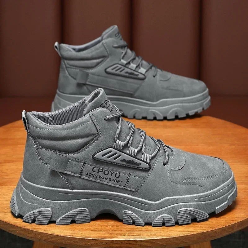 Men'S Shoes Height Increase - Yarım bot erkek ayakkabıları bahar yüksek