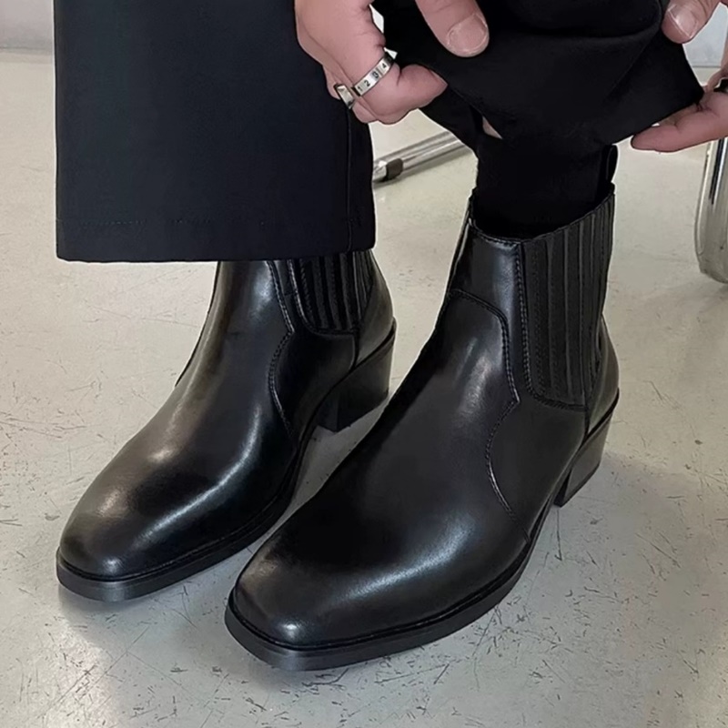 Sonbahar Kış Siyah Deri Ayakka - Men'S Shoes Height Increase incelemesi ve fiyatı