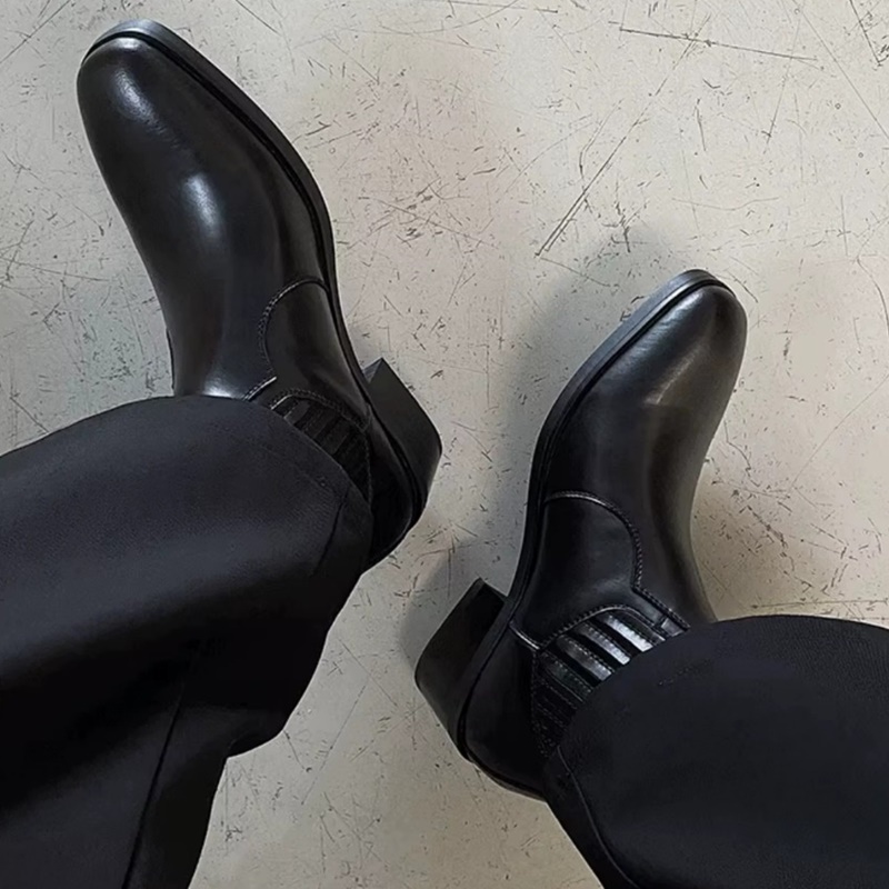 Sonbahar Kış Siyah Deri Ayakka - Men'S Shoes Height Increase incelemesi ve fiyatı