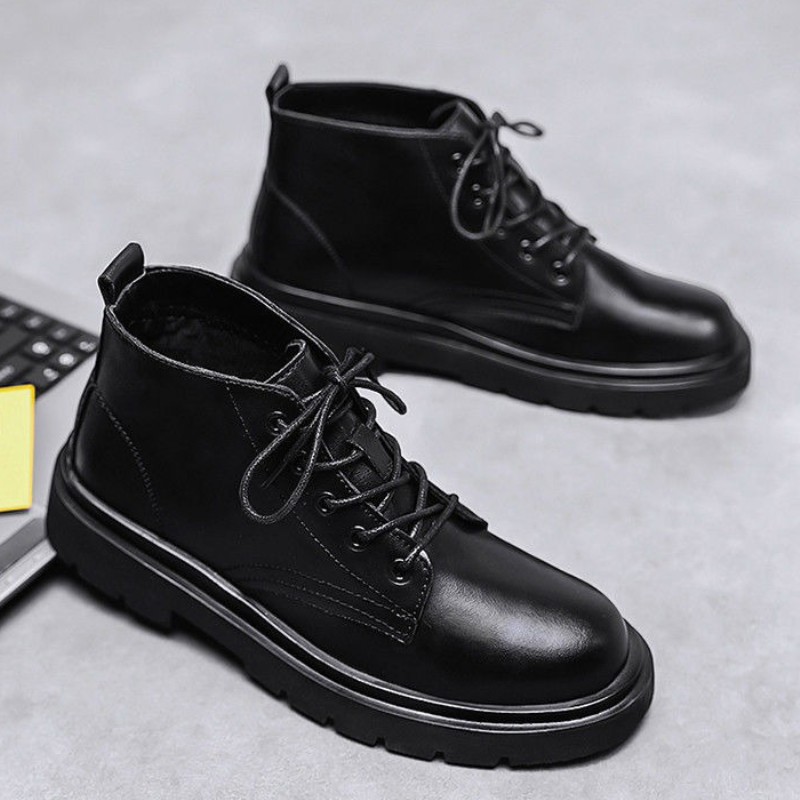 Deri Siyah Erkek Yüksek Bilekl - Men'S Shoes Height Increase incelemesi ve fiyatı